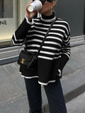 Parisian Stripe Mockneck Sweater