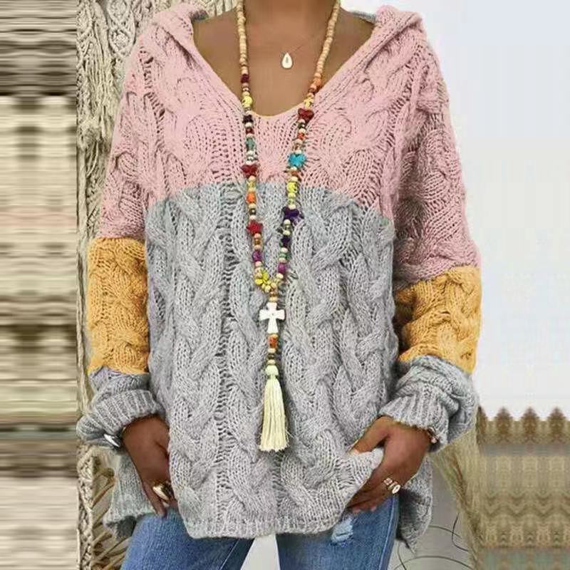 Women's Solid Color Hooded Sweater