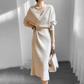 Design sense V-neck hip knitted dress