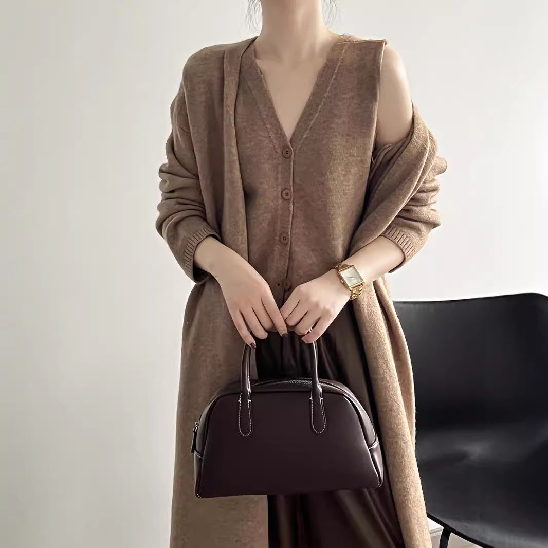 Stylish Soft Knitted Cardigan Vest Two-piece Set
