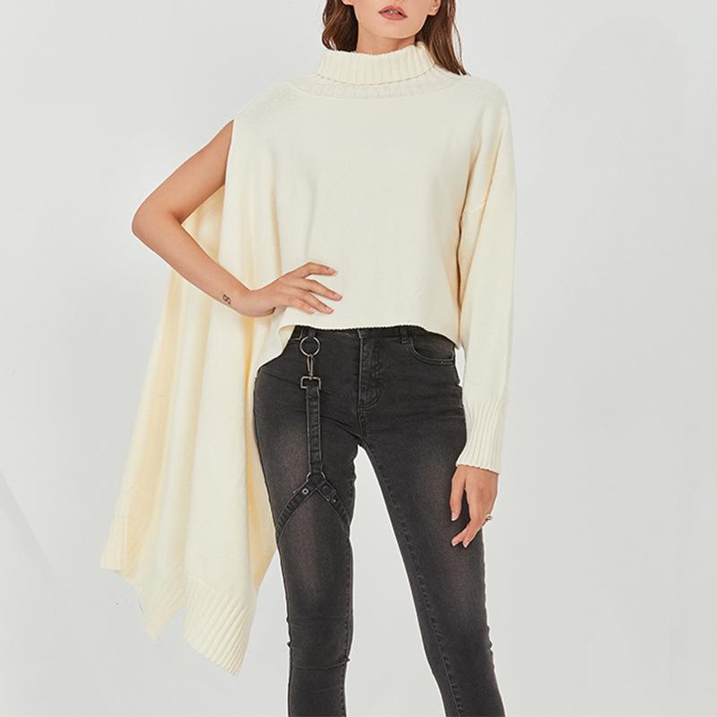 Turtleneck, Long-Sleeved, Single-Sleeved, Irregular  Cloak