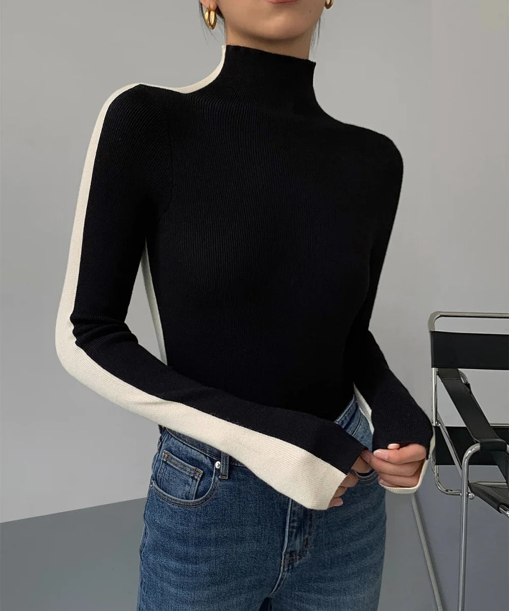 Women's High -necked Color Base Shirt