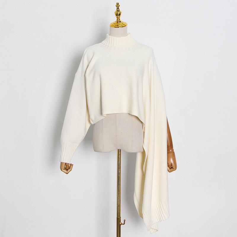 Turtleneck, Long-Sleeved, Single-Sleeved, Irregular  Cloak