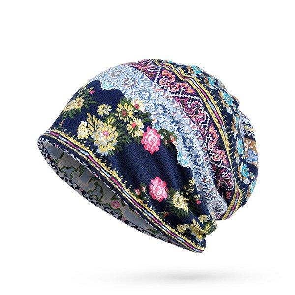 Retro Tribal Printed Fleece Dual Use Scarf Beanie Hat