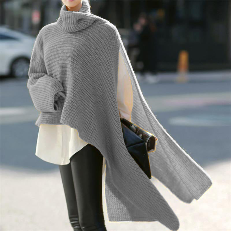 Fashion Week Irregular Sweater Cape