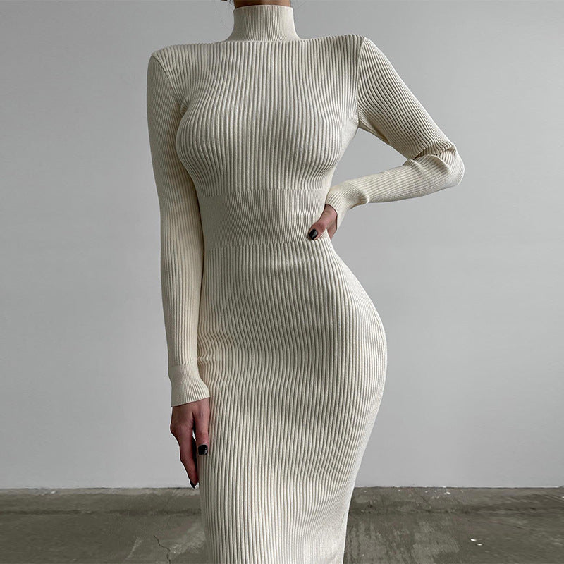 Sexy Turtleneck Woolen Dress