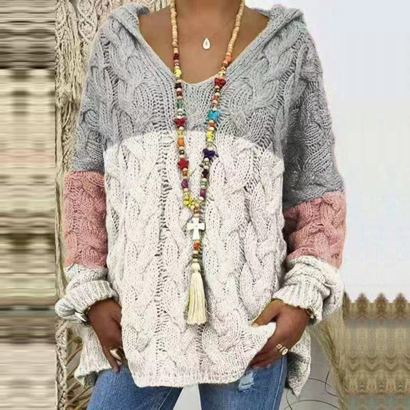 Women's Solid Color Hooded Sweater