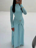 Metallic embellished pleated fitted dress