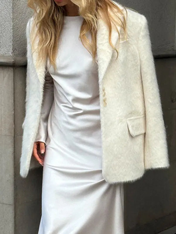 Stylish Lapel Plush Jacket