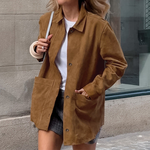Vintage Solid Color Casual Jacket