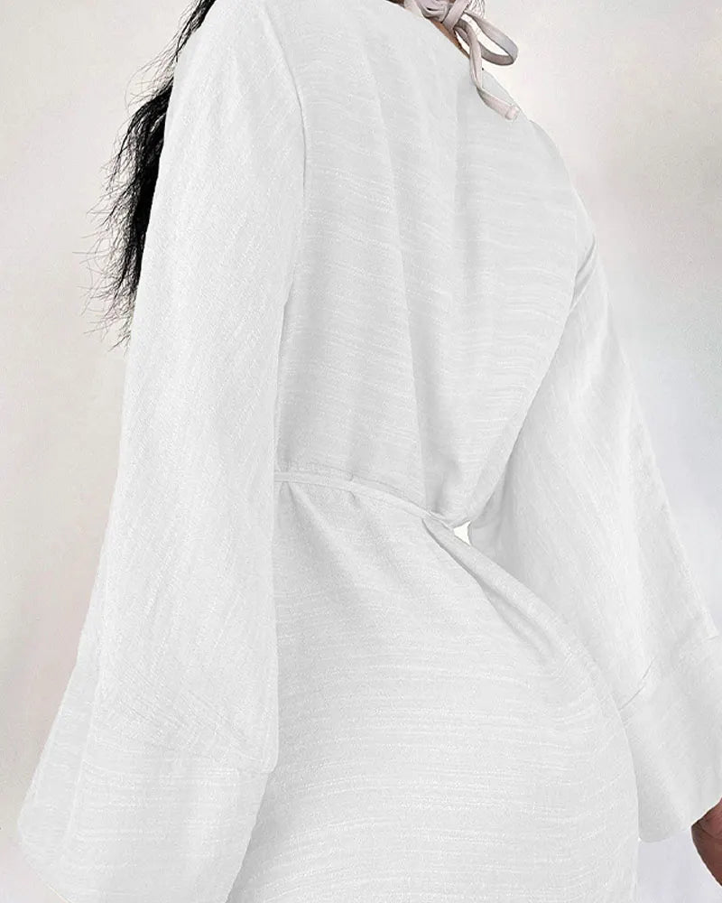 Vacation V-Neck Bikini Blouse