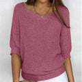 Versatile Solid Color Crew Neck Knitwear