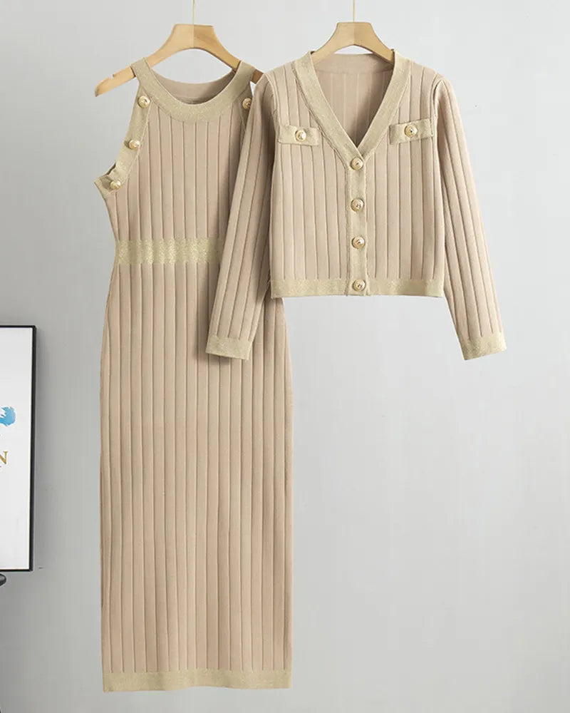 Knitwear Vest Dress Two-piece Set