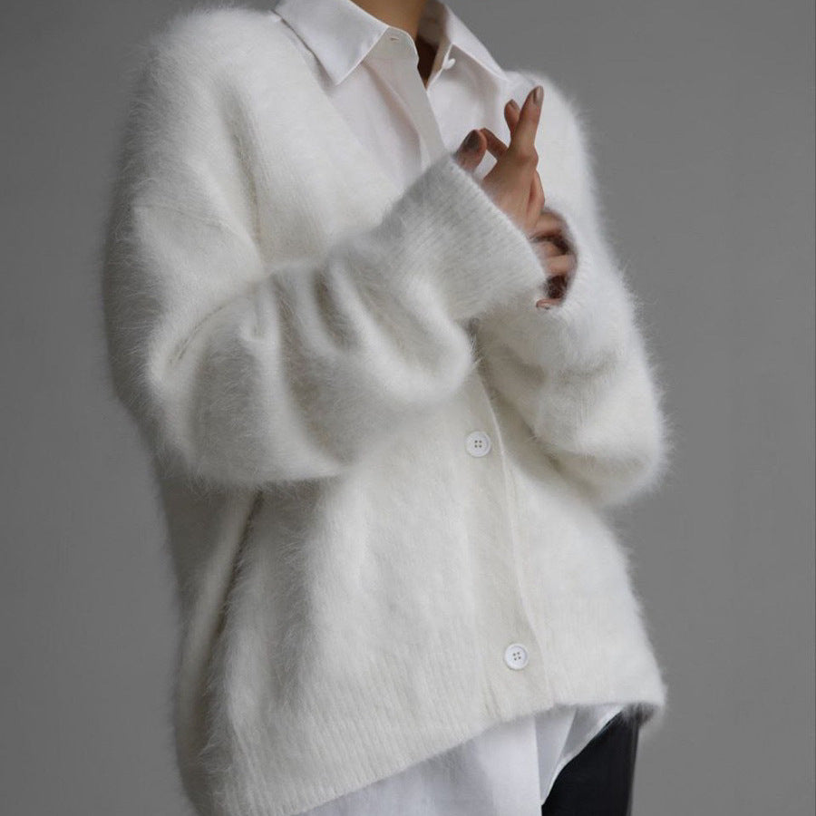 Stylish Loose Solid Color Cardigan Sweater