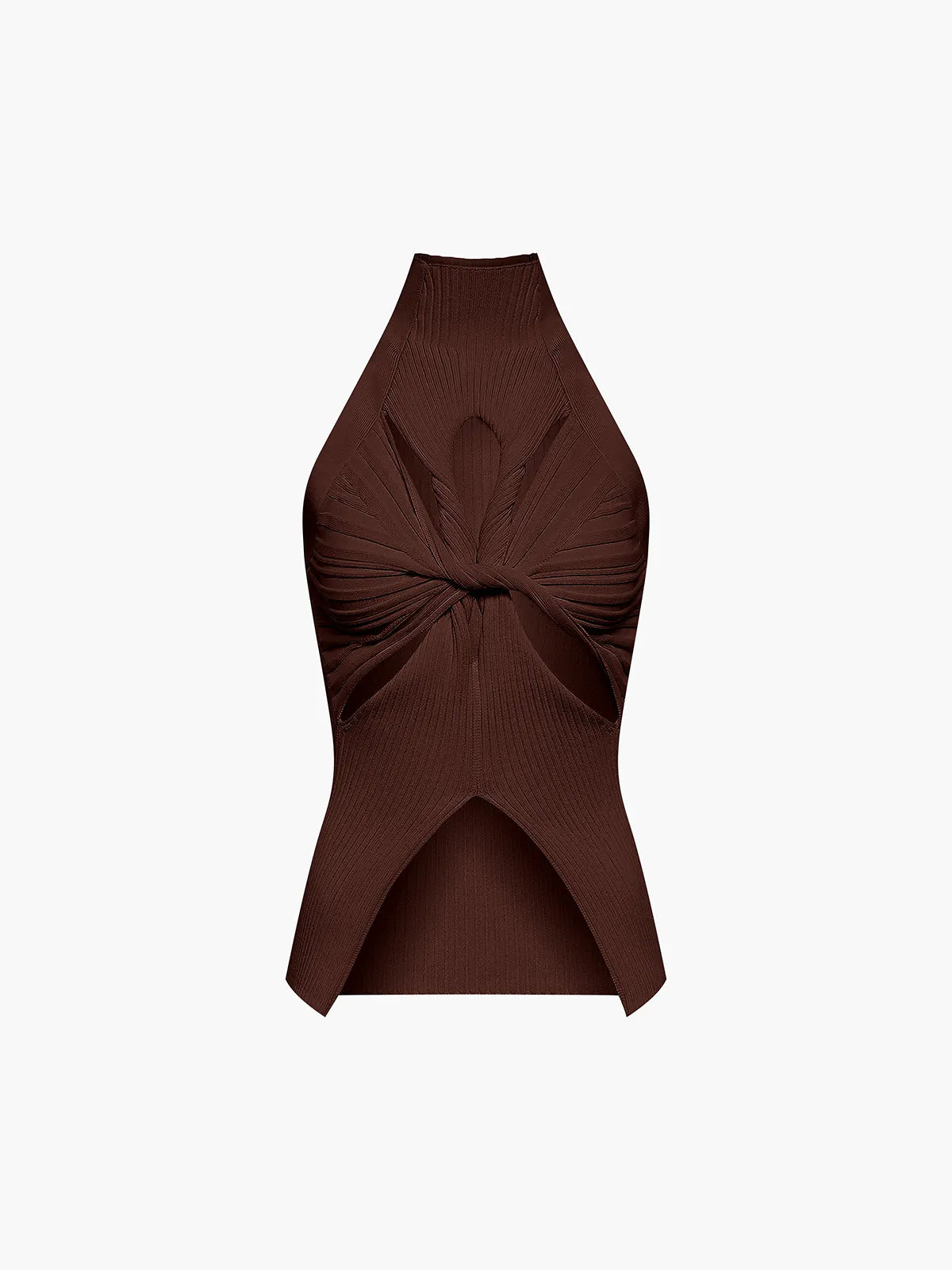Twist Cutout Mockneck Rib Top
