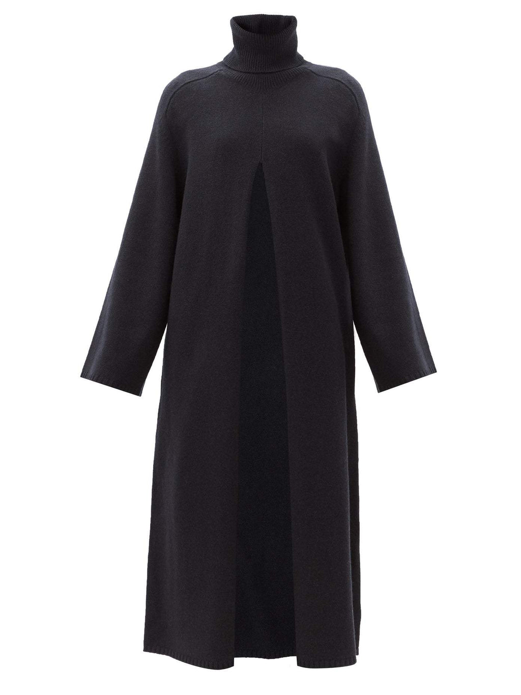 Viviane Slit-Front Wool Sweater Dress