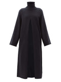 Viviane Slit-Front Wool Sweater Dress