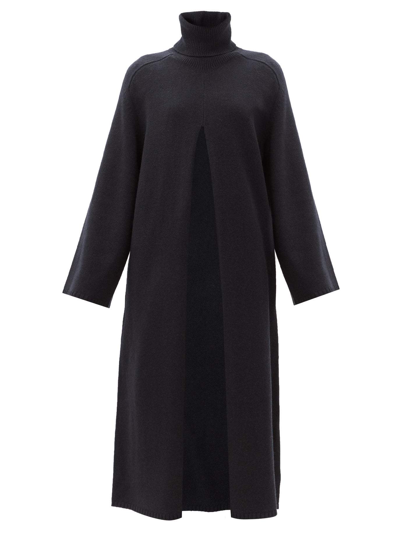 Viviane Slit-Front Wool Sweater Dress