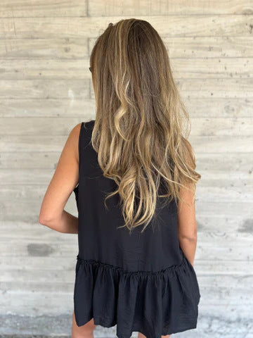 Solid Button-Up Skirt Shirt