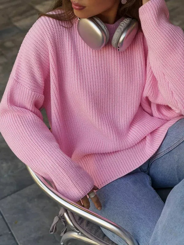 Casual Solid Color Loose Warm Sweater
