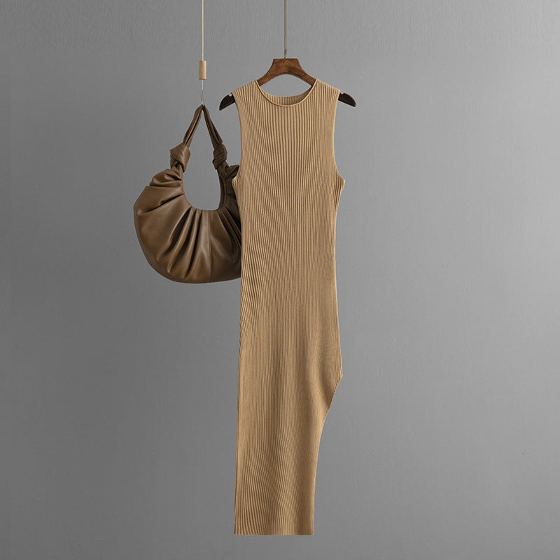 Stylish Irregular Slim Fit Temperament Vest Dress