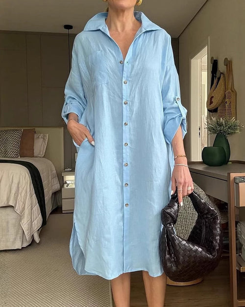 Casual Long Sleeve Shirt Dress