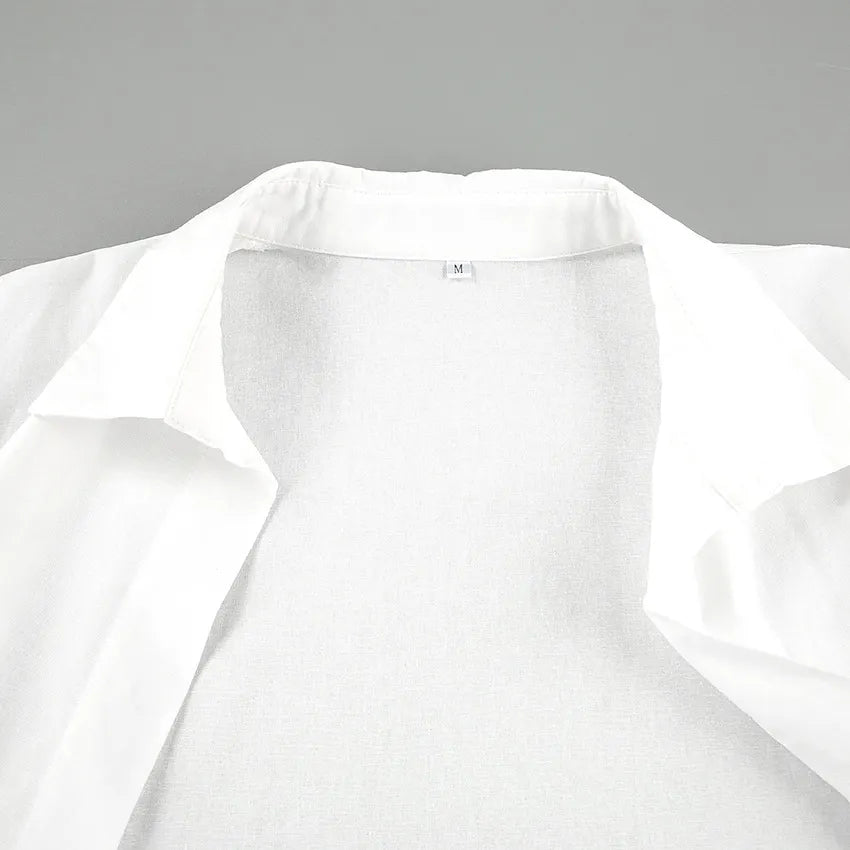 Leisure Versatile White Cotton Shirt