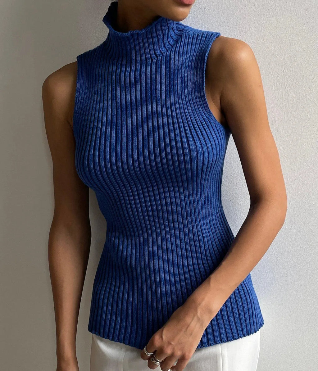 Minimalist Mockneck Rib Tank Top
