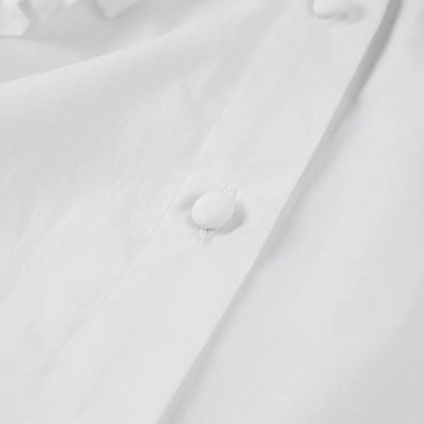 Classical Lapel Lantern Sleeves Shirt