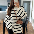 Casual Loose Striped Strip Knitted Dress
