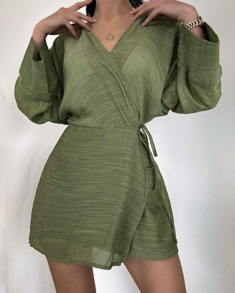 Vacation V-Neck Bikini Blouse