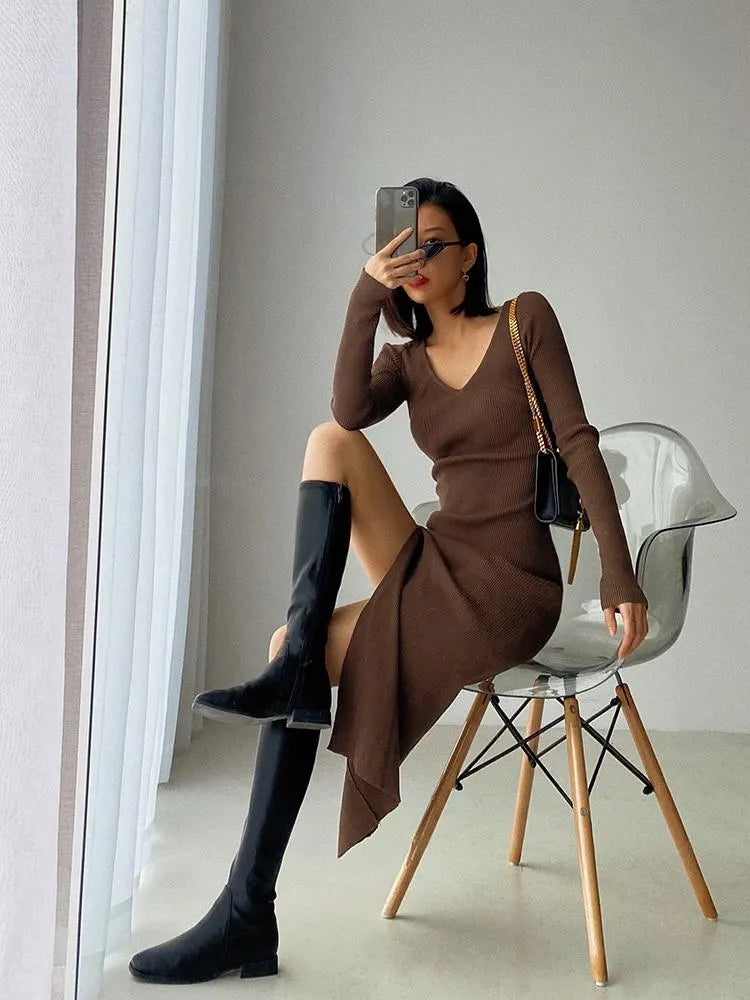 Casual Slim-Fit Kintted Dress