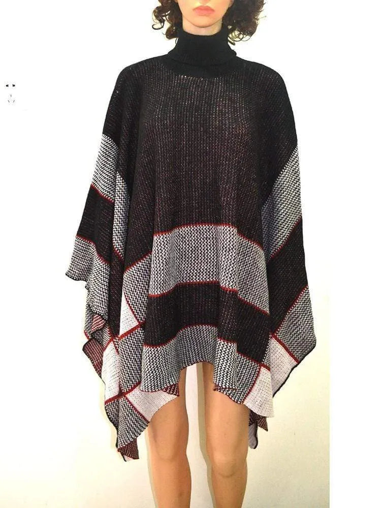High Neck Straps Middle Length Women Cape