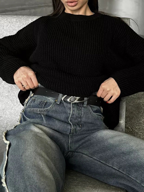 Casual Solid Color Loose Warm Sweater