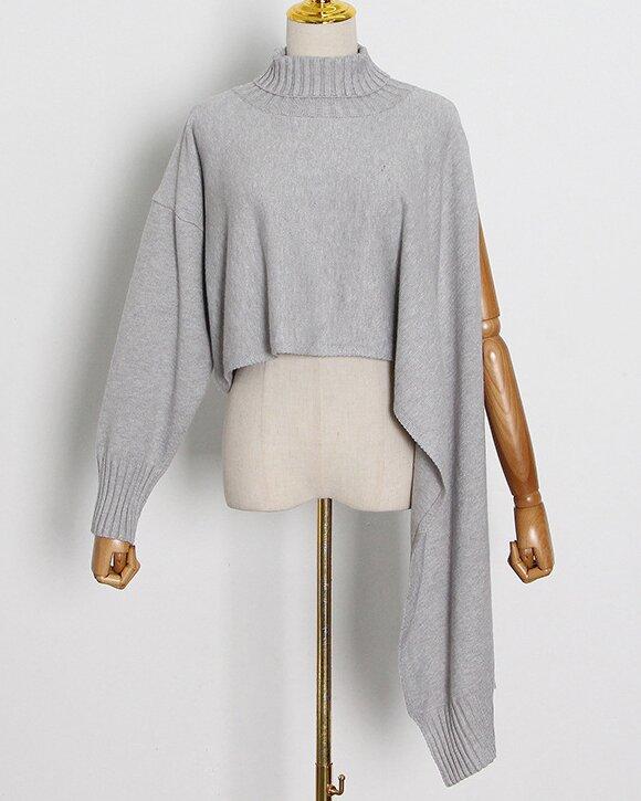 Turtleneck, Long-Sleeved, Single-Sleeved, Irregular  Cloak