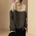 Thermal turtleneck striped sweater