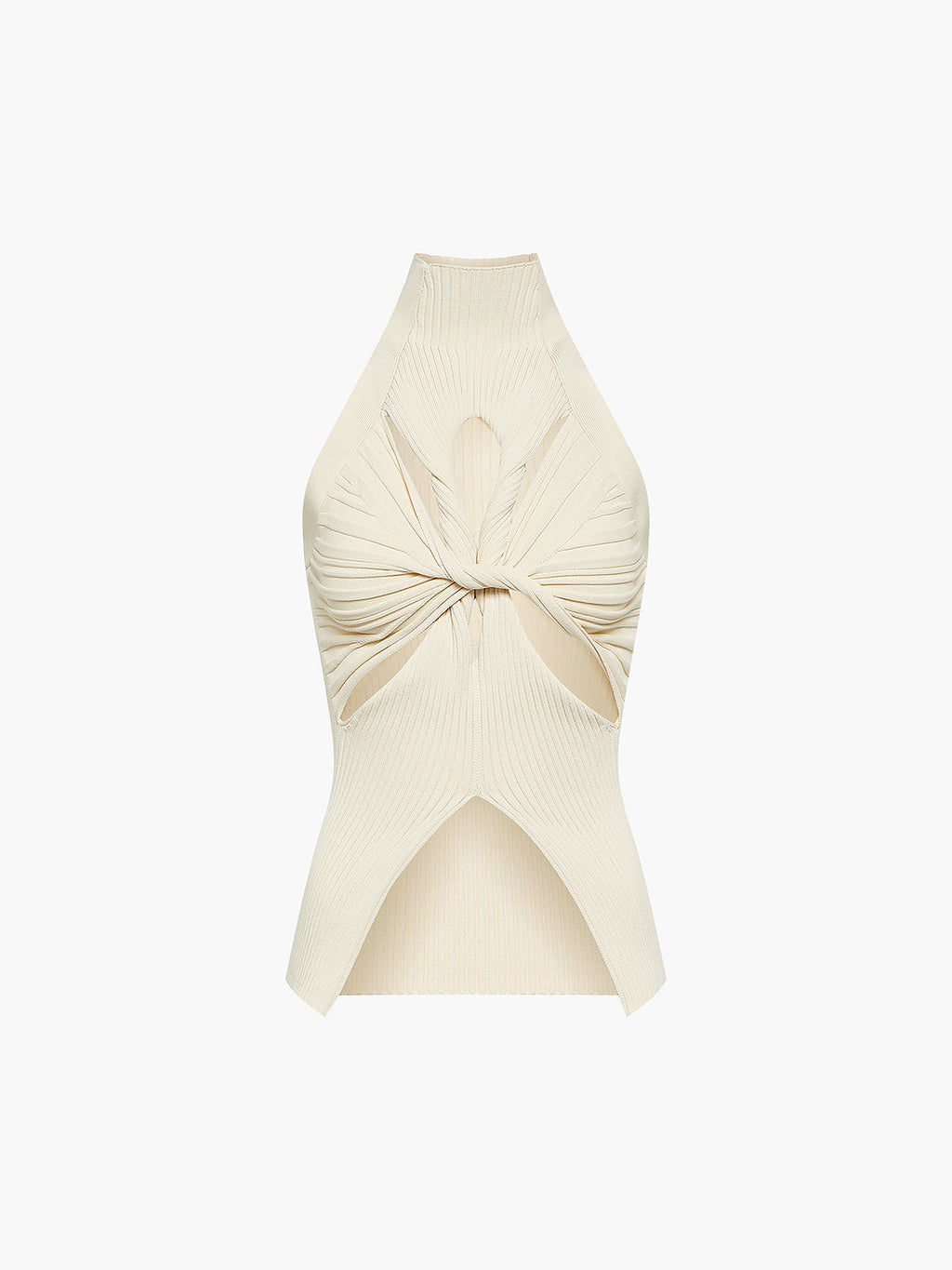 Twist Cutout Mockneck Rib Top