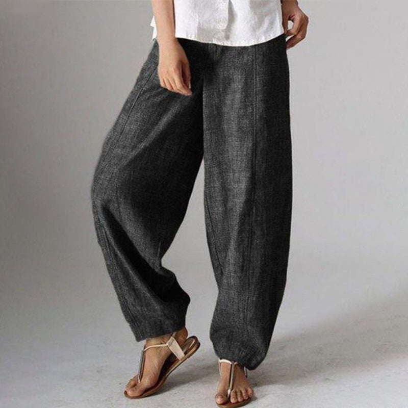 Casual Loose Cotton Line Comfy Pants