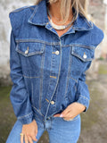 Denim Long Sleeve Jacket Coat