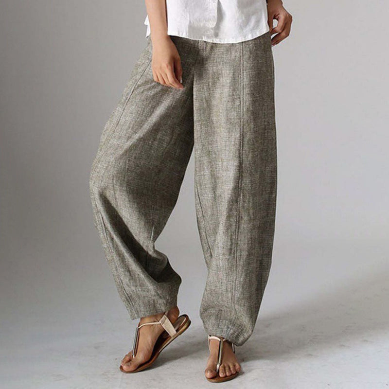 Casual Loose Cotton Line Comfy Pants