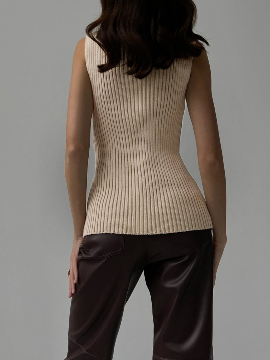 Minimalist Mockneck Rib Tank Top