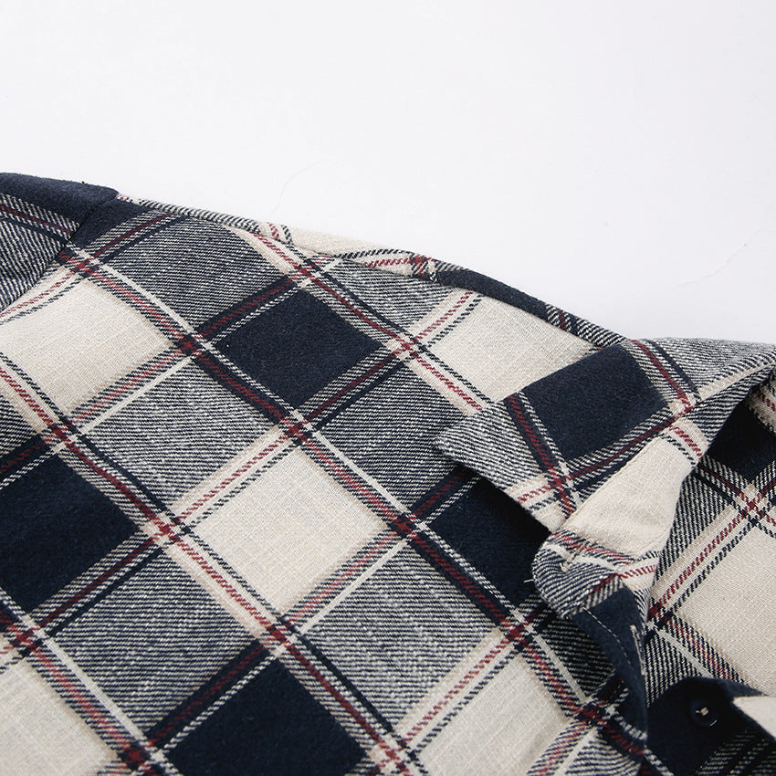 Simple Loose Plaid Shirt