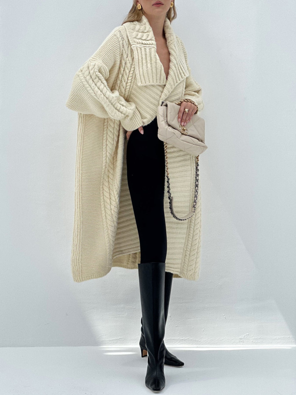 Nice And Clear Cable Knit Coat
