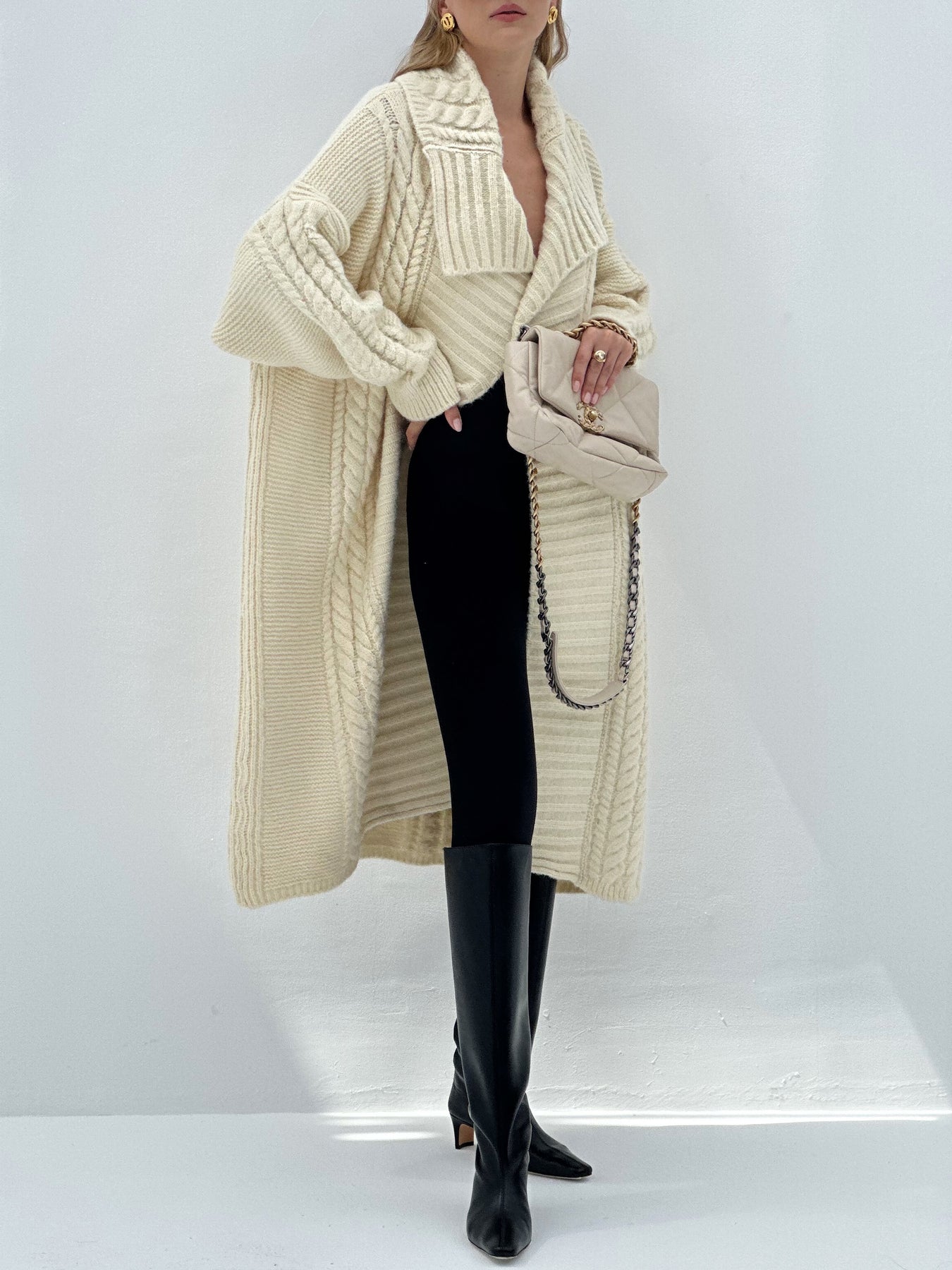 Nice And Clear Cable Knit Coat