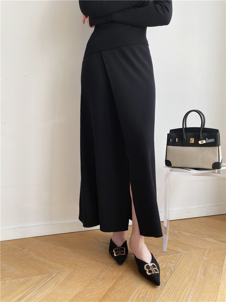Off-shoulder Top and A-line Skirt Two-piece Set
