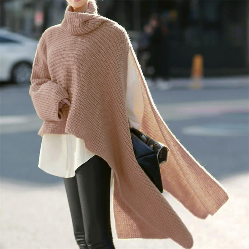 Fashion Week Irregular Sweater Cape