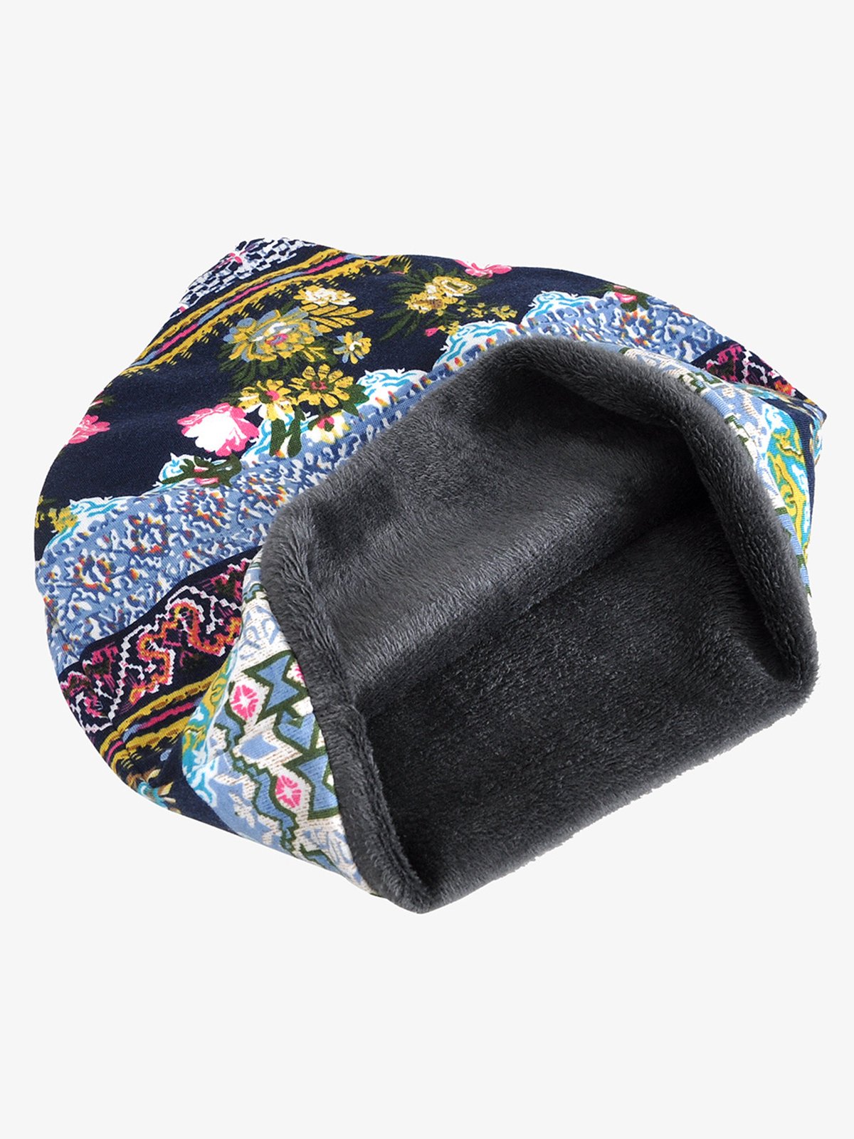 Retro Tribal Printed Fleece Dual Use Scarf Beanie Hat