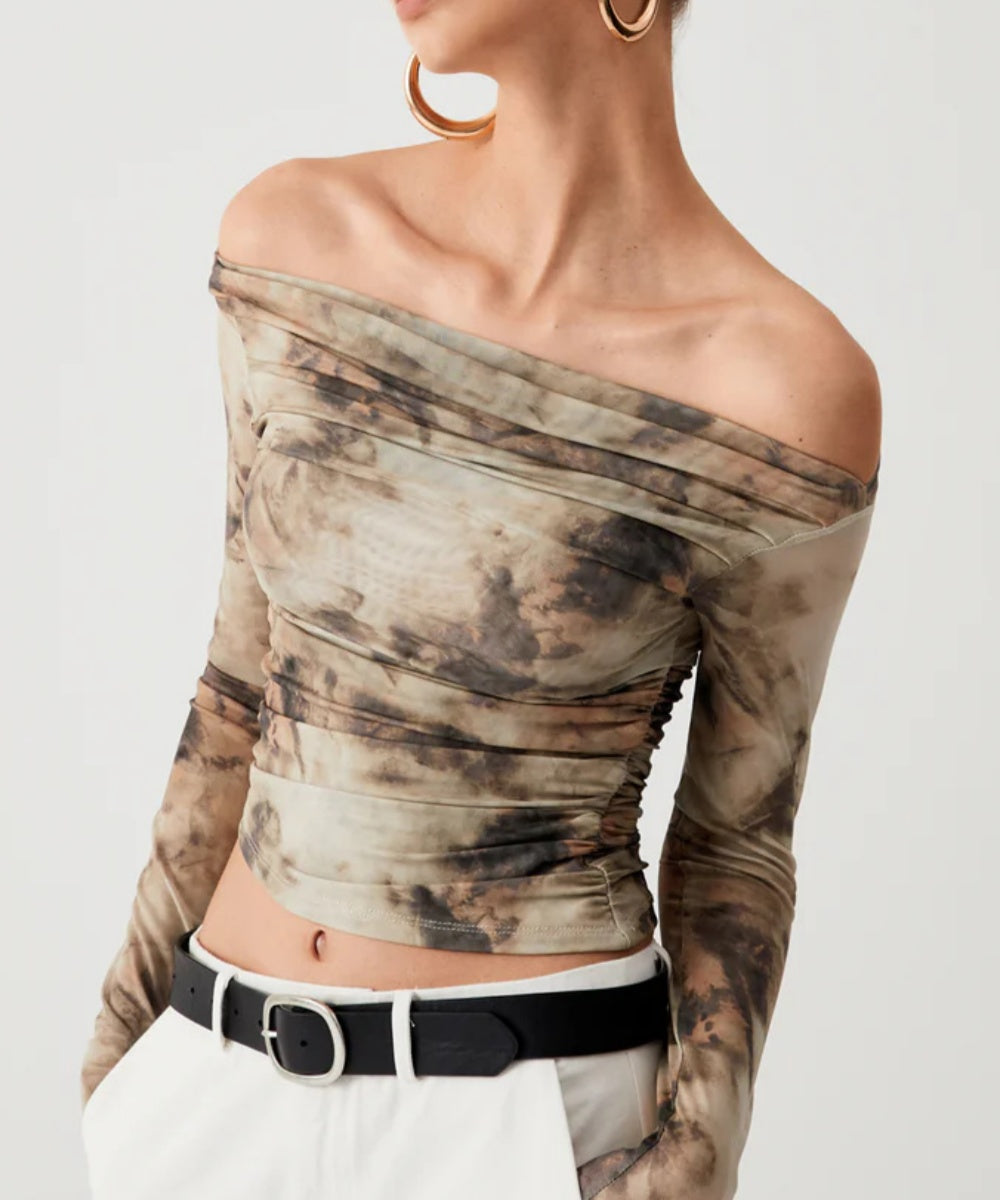 Sophisticated Tie-dye Pleated Shirt