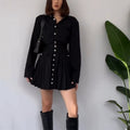 Elegant and Fashionable Black Pleated Dress