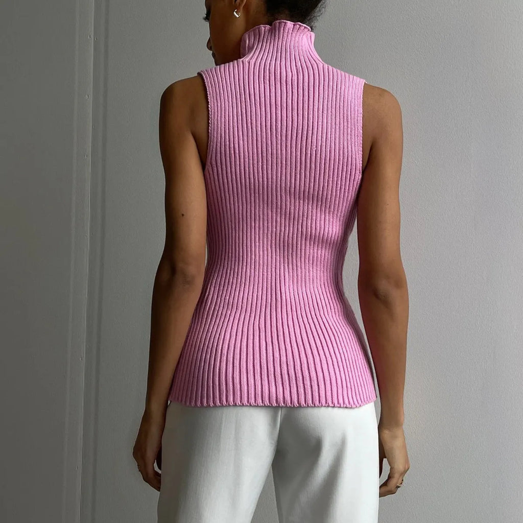 Minimalist Mockneck Rib Tank Top